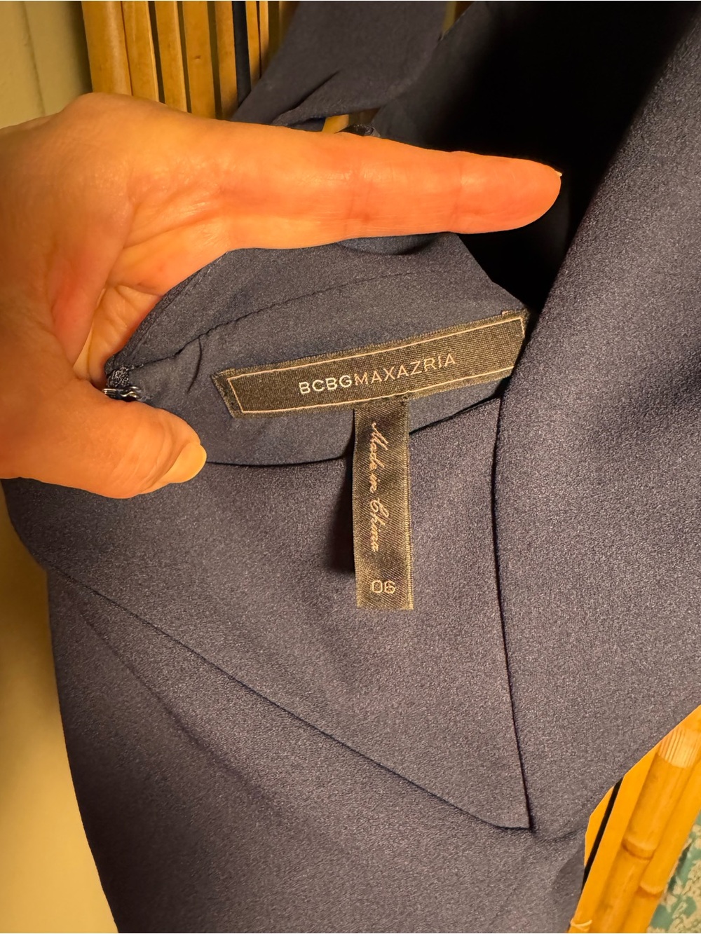 BCBGMaxAzria Navy Wrap-Style Dress - Picture 3 of 4